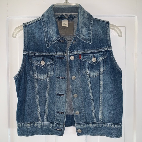 Levi’s Trucker Vest- Sleeveless Denim Jean Jacket - Picture 2 of 16